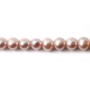 Perles de culture d'eau douce, mauve, rondes 7mm x 40cm