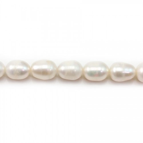 Perles de culture d'eau douce, blanche, olive, 10-11mm x 2pcs