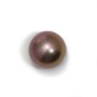 Perle de culture d'eau douce mauve ronde 14-15mm semi-percée x 1pc