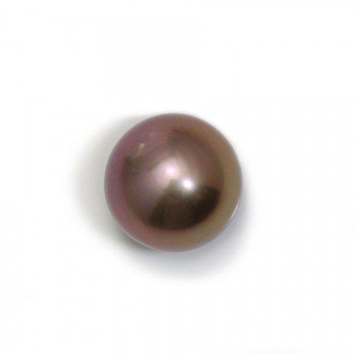 Perla coltivata d'acqua dolce, viola, rotonda, 14-15 mm x 1 pz