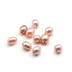 Freshwater cultured pearl, purple, olive, 7-9mm x 1pc