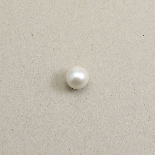 Perla coltivata d'acqua dolce, bianca, rotonda, 13,5-14 mm x 1 pezzo