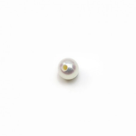 Semi-perforated Pearl freshwater white 9mm x 1 pcs