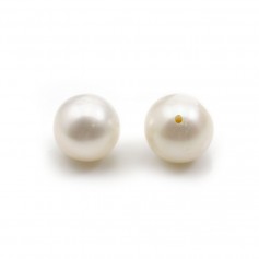 Perla coltivata d'acqua dolce, semiperla, bianca, rotonda, 7-7,5 mm x 1 pz