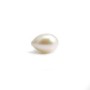 Pearl freshwater blanc ovale 9-10mm demi tron 0.6mm x 1pc