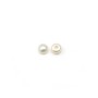 Perle de culture d'eau douce, semi percée, blanche, bouton 3-3.5mm x 10pcs