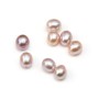 Half-drilled oval mauve color freshwater pearl 8-8.5mm x 1pc