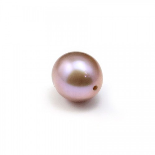 Half-drilled oval mauve color freshwater pearl 9-10mm x 2pcs