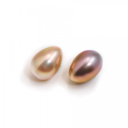 Perle coltivate d'acqua dolce, semiperforate, malva, ovali, 6-6,5 mm x 1 pezzo