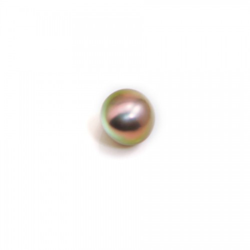 Perla coltivata d'acqua dolce, semi-perforata, viola, ovale, 7-7,5 mm x 1 pezzo