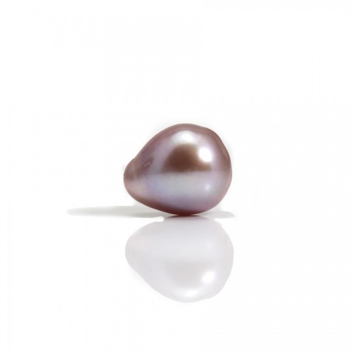 Freshwater cultured pearl half drilled purple, in pear shape, in size of 9-9.5mm x 1pc