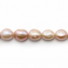 Saumon Baroque Freshwater cultured Pearl 13-15mmx40cm