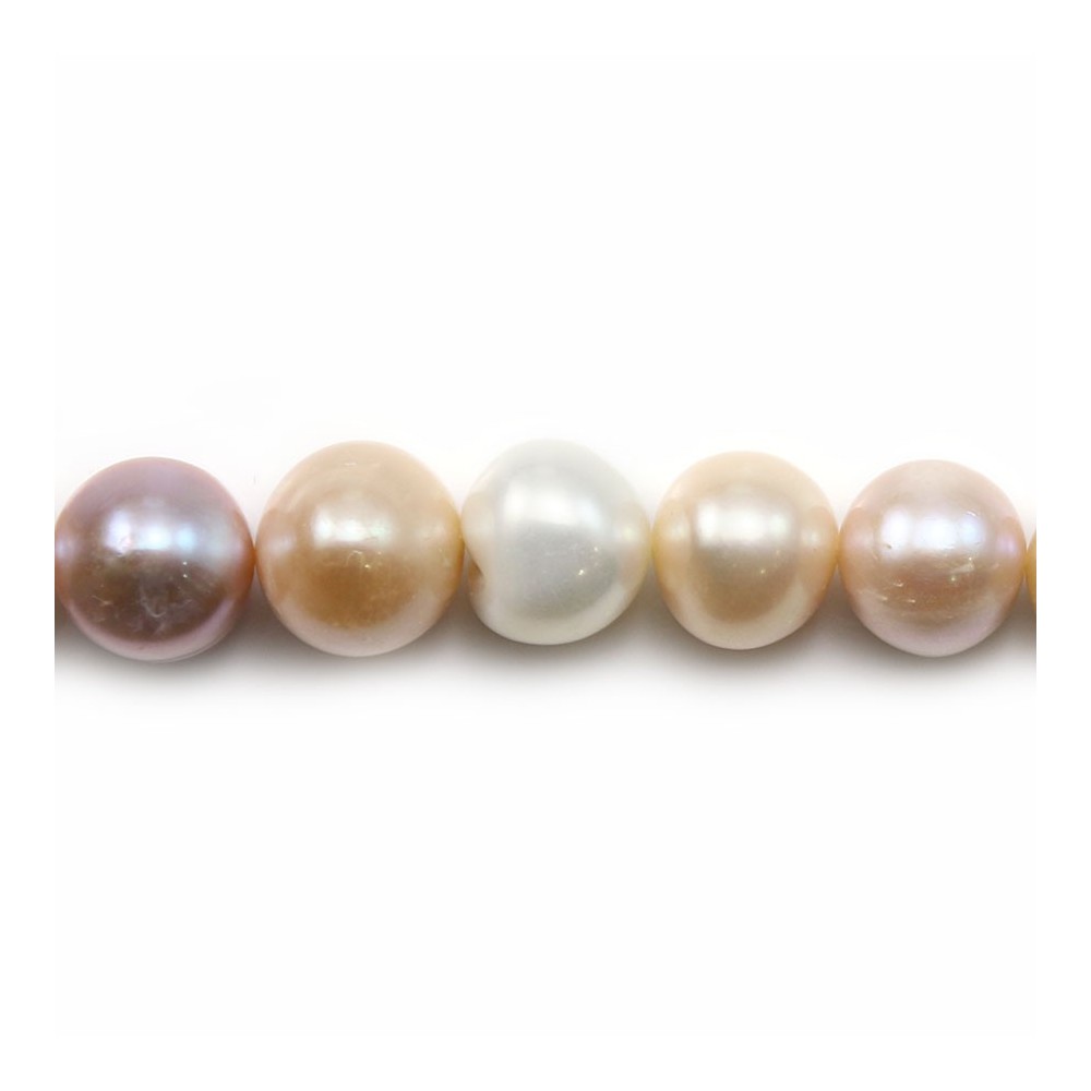 Perles de culture d'eau douce, multicolore, ovale,12-13mm x 40cm