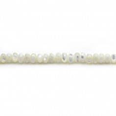 Weißes Perlmutt in Rondellen auf Draht 2.5x4mm x 40cm