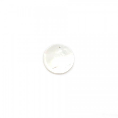 white, round, flat mother-of-pearl 12mm x 2pcs