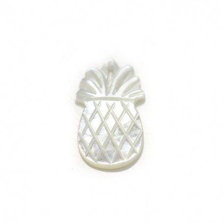 White mother-of-pearl, in pineapple-shaped, 10 * 17.5mm x 1pc