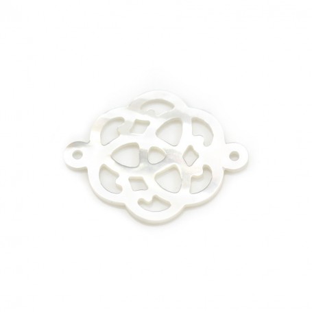 White mother openwork Celtic motif 18mm x 1pc