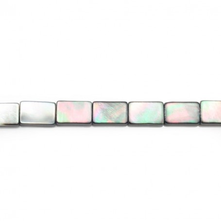 Gray mother-of-pearl rectangle beads 13x18mm x 4pcs