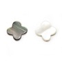 Gray mother-of-pearl clover beads 18mm x 1pc