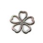 Grey mother of pearl, flat flower shape, measuring 19.5mm x 1pc