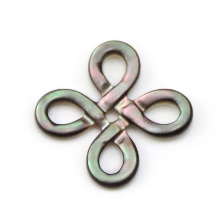 Gray mother-of-pearl chinese knot 20mm x 1pc