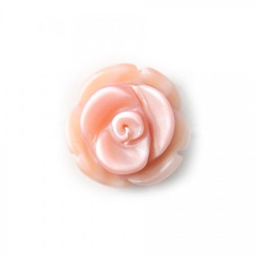 Nacre rose en forme de rose 8mm x 2 st