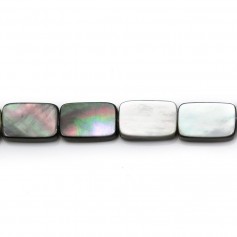 Grey Mother of Pearl Rectangle Shape 8x12mm x 5pcs