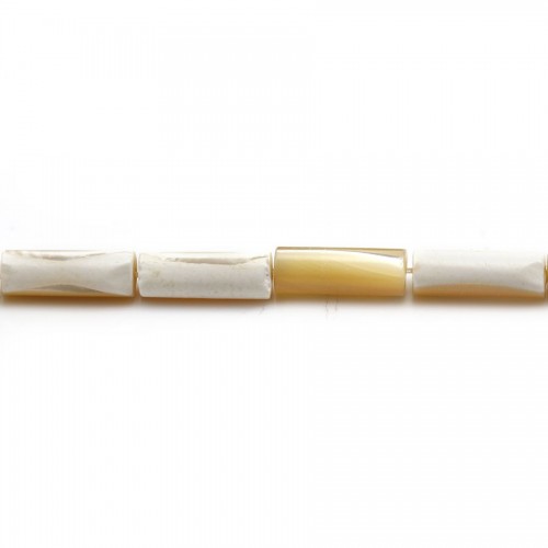 Yellow mother-of-pearl, in the shape of a tube 5x14mm x 40cm