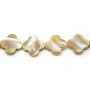 Yellow mother-of-pearl clover beads 18mm x 2pcs
