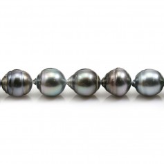 Tahitian cultured pearl, baroque, 8-10 mm bead strand