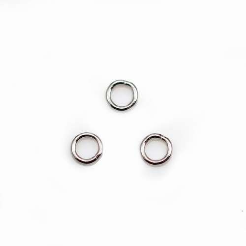 Sliver 925 Rhodium Welded Round Rings 4mm X 10 pcs