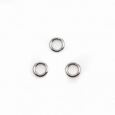 Geschlossene runde Ringe aus rhodiniertem 925er Silber 3x0.5mm x 30St