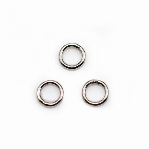 Runde Ringe gelötet 5mm 925 Silber rhodiniert verkauft von 10 st
