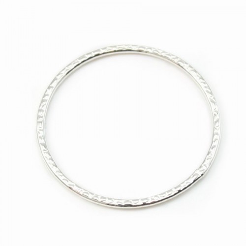 Anello rotondo in argento martellato 24 mm x 1 pz