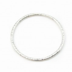 Round hammered silver 925 ring 24mm x 1pc