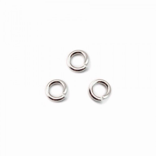 Offene Ringe aus rhodiniertem 925er Silber 4x0,6mm x 20St