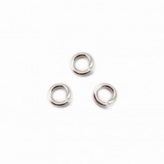Offene Ringe aus rhodiniertem 925er Silber 4x0,6mm x 20St