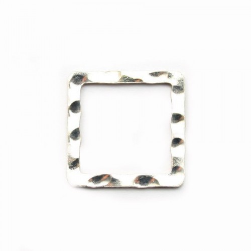 Geschlossene Ringe quadratisch gepolstert aus 925er Silber 12x12x1.5mm x 2St