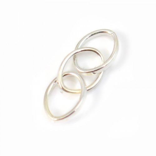 Triple anneau ovale, 8x6x24mm, argent 925 x 2PCS