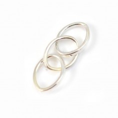 Triple anneau ovale en argent 925 8x6x24mm x 2pcs