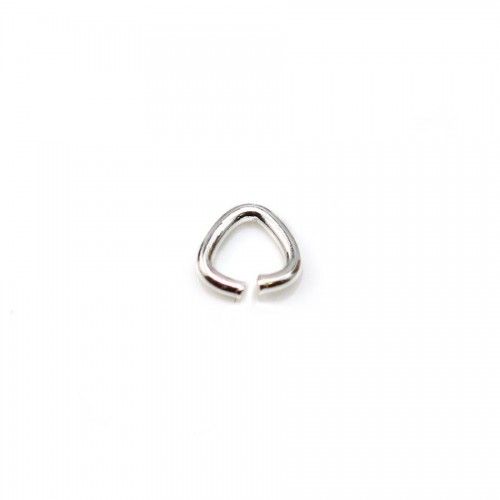 Anéis abertos triangulares, prata 925, tamanho 4x0,8mm x 20pcs