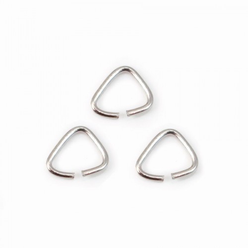 925 Silver rhodium, Open Triangle-shape, 4x4x0.6mm, x 20pcs
