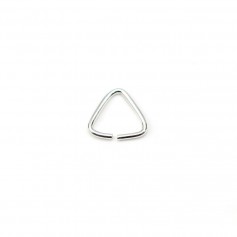 Anéis abertos triangulares, 925 Sterling Silver, tamanho 8x0,8mm x 10pcs