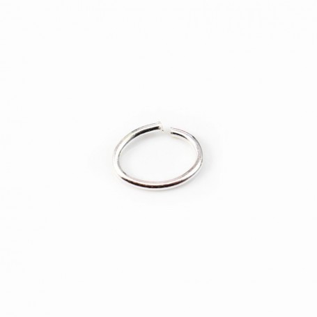 925 Sterling Silver, Oval-shape Rings, 6x8mm x 4pcs
