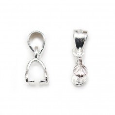 925 silver shell-shape pendant clip 2.6*11mm x 1pc