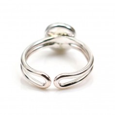 Verstellbarer Ring aus 925er Silber, mit runder 8mm Halterung x 1Stk