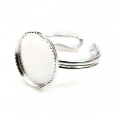 925 silver adjustable ring, with a round support of 14mm x 1pc