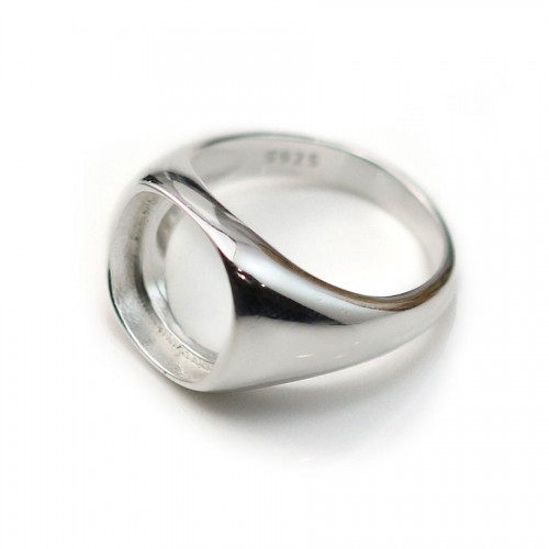 Set di anelli in argento 925, con staffa quadrata da 12 mm x 1 pz