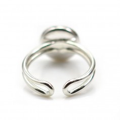 Verstellbarer Ring aus 925er Silber mit 10mm runder Halterung x 1Stk