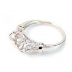 925 Silver Ring Holder for Semi-Perforated Bead x 1pc